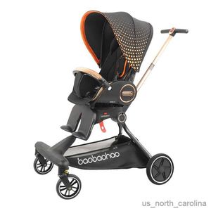 Poussettes # pli de poussette pour bébé peut s'asseoir et s'allonger la poussette légère de bébé portable nouveau-né absorption de choc haute vue portable bébé pram r230817