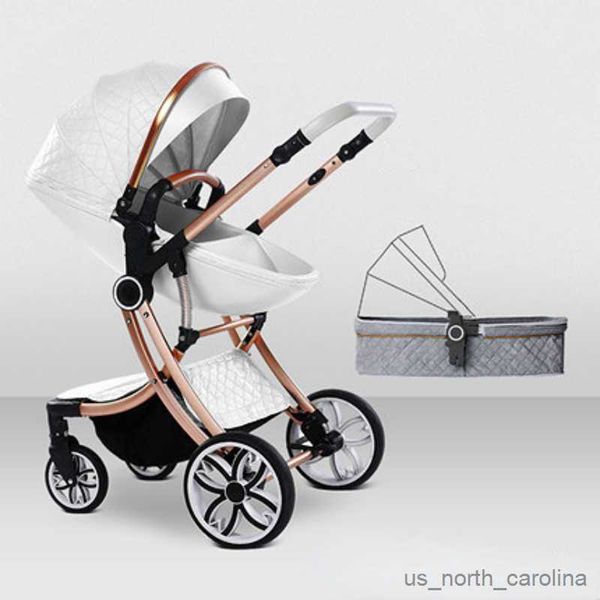 Poussettes # La poussette de bébé dans 1 peut s'asseoir peut se coucher pour bébé Pram Haut paysage bidirectionnel Baby Pram Shock Absorption Four roues Porte-poussette R230817