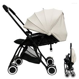 Poussettes Baby Stroller Collection One-Button Car pliage l￩ger bidirectionnel peut s'asseoir et se trouver un paysage ￩lev￩ sur l'avion n￩