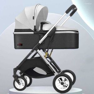 Kinderwagens Kinderwagen Pu-leer Trolley Reizen Ultralichtgewicht Kinderwagen Slaapmand Auto 2023{category}