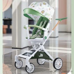 Poussettes # Poussette bébé jusqu'à 3 ans peut s'asseoir ou s'allonger poussette bébé légère chariot à quatre roues chariot pliant pour enfants landau bébé R230817