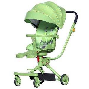 Strollers# Baby Stroller met baby comfort vier wielen eierschaal vouwen tweerichtingslicht draagbare pasgeboren koets H240514