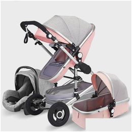 Strollers# Baby Strollers Stroller Designer 3 Brand in 1 Echte draagbare koetsvouw KRAAM ALUMINIUM FRAME LEVERING KIDS MADERNITY DHR1L Q2404291