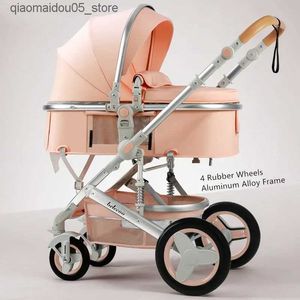 Strollers# Belecoo lichtgewicht luxe babywagen 3-in-1 draagbaar hoog landschap omkeerbare kar karter roze karringreizen PRAM Q240413
