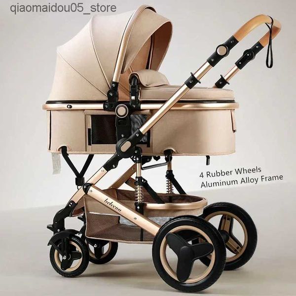 Poussettes # BELECOO LURXE LUXE CART bébé 3-en-1 PORTABLE PROWAGE RÉVERSIBLE MOM CHAUDE MOM PINK VOLAGE PRAM Q240414