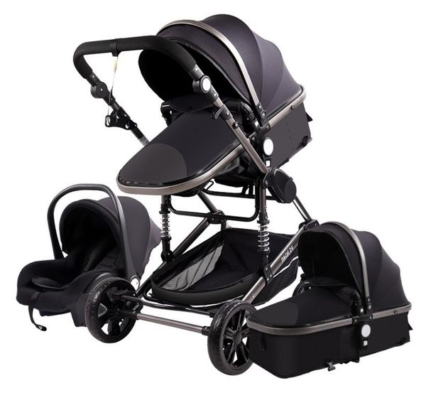 Poussettes # voiture dvr luxe mtifonctionnel 3 en 1 poussette de bébé portable haut paysage pliage chariot rouge nouveau né new-nabe1 drop deli dhv3g q240429