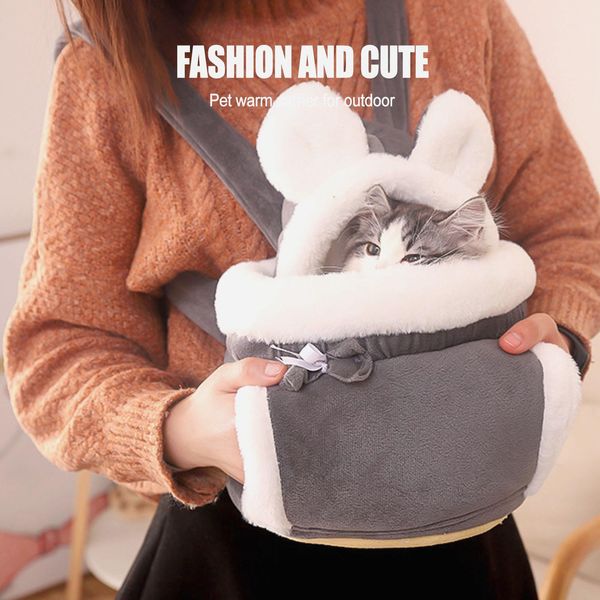 Cochecitos Bolsa para gatos Mochila para excursiones e interiores Lindos suministros para gatos de estilo japonés y coreano, Bolsa para gatos cálida para invierno Mochila con burbujas para mascotas