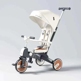 Strollers# Childrens Tricycle Multifunction Folding Baby Stroller Three Wheel Stroller Bidirectionele PRAM For Kids Trolley Baby Carriage T240509