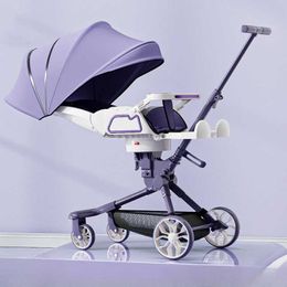 Strollers# Dubbele directionele Baby Stroller Lichtgewicht en opvouwbaar High View Multifunctionele Q240429