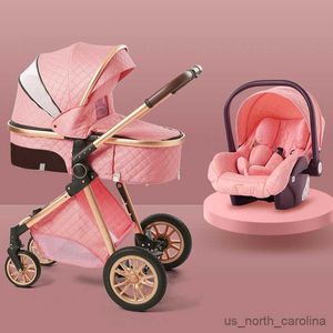 Strollers# Fashion Baby Stroller 3 In 1 Baby Travel System Pasgeboren Baby Cart draagbare baby Cradel Infant Carrier R230817