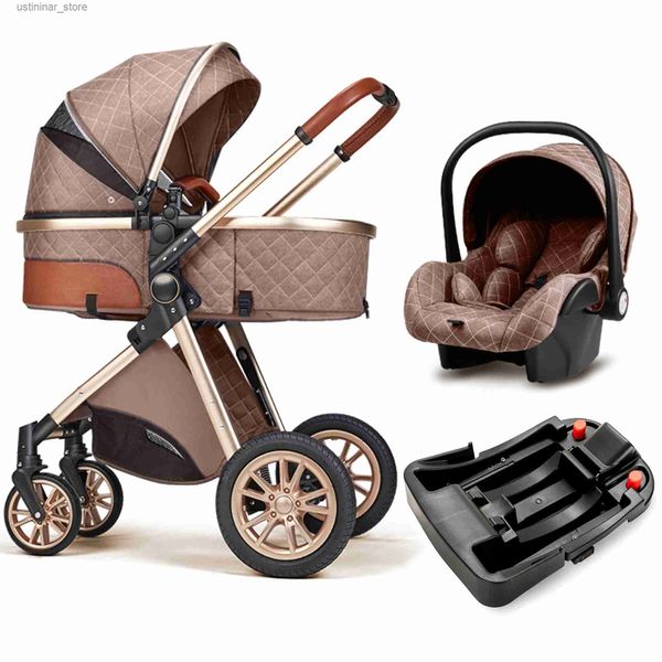 Poussettes # Fashion bébé poussette 3 en 1 Baby Travel System NOUVEAU BÉBÉ PUSTCHAIR POURCE POURCE BÉBÉ CRADEL