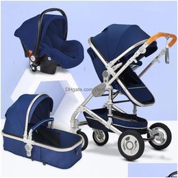 Poussettes # High Landscape Baby Partroller 3 in 1 Mom Mom Pink Travel Pram Carriage Panier d'auto et Trolley Drop Livil