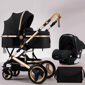 Strollers# High Landscape Baby Stroller 3 In 1 PRAM FOLDING KINDER CART