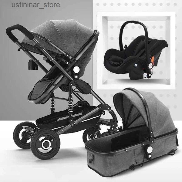 Poussettes # High Payscape Baby Partroller 3 en 1 avec siège d'auto Prise Pouche de luxe Sage de voiture Pram et poussette Carrier Baby Carrier Pushchair L416