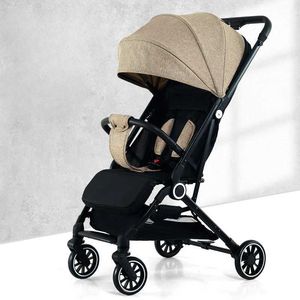 Strollers# High Landscape Baby Stroller zittend en liggend lichtgewicht vouwschokabsorptie Childrens Wasbare Q240429