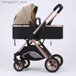 Strollers# High View Stroller die in beide richtingen kan worden gepusht, een klik vouwende lichtgewicht kinderwagen voor baby's Breng een mama-tas L240319 Breng L240319