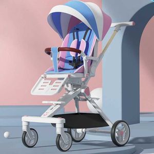 Poussettes # Pouschette de bébé légère chariot pliable Portable Pram multifonctionnel et paysage élevé HandCarte à deux voies H240514