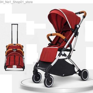Poussettes # Poussette bébé légère poussette pliante ultra-légère Portable cabine de voyage bébé poussette maternelle landau voiture L230625 Q231215