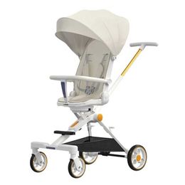 Strollers# Lichtgewicht Baby Stroller High Landscape Four Wheels Portable Folding Multifunction Two-Way Sitting and Liegen PRAM H240514