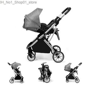 Poussettes # Poussette légère pour bébé, portable convertible, né à 4 ans, landau de voyage facile, pliable d'une seule main Q231214