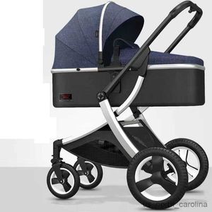 Strollers# Lichtgewicht luxe baby kinderwagen in 1 draagbaar hoog landschap omkeerbare kinderwagen Mom Pink Stroller Travel PRAM BABY CAR R230817