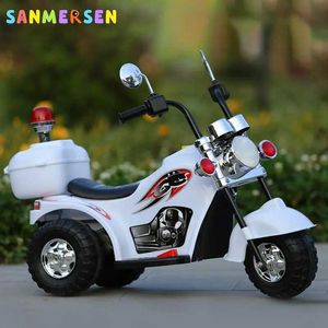 Strollers# Little Electric Motorcycle Childrens Tricycle 3 Wheels Scooter Kids Ride-On Toy Car Vehicle Cool Bike For Child Drive T240509