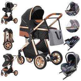 Carrollers# Luxury Baby Stroller 3-in-1 High Landscape puede sentarse y recostarse en la entrega gratuita Portable Q240429