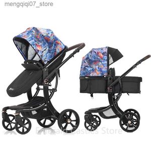 Poussettes # Luxe multi-fonctionnel bébé poussette haute paysage peut s'asseoir inclinable lumière pliante bidirectionnelle bébé poussette landau nouveau-né bébé voiture L240319