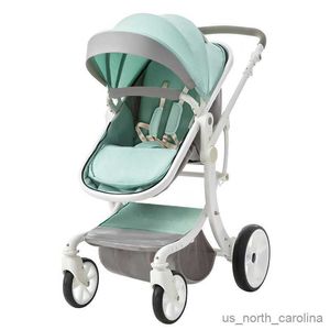 Strollers# Nieuwe Baby Stroller in 1 groene baby koets gevouwen wandelwagen luxe kinderwagen voor babyreizen roze baby auto lichtgewicht R230817