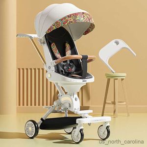 Strollers# Nieuwe mode Baby Stroller Super Lightweight Travel Folding Stroller kan gaan zitten of gaan liggen 360 ° rotatie Baby koets met diner R230817