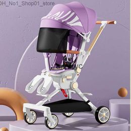 Poussettes # Nouvelle poussette de bébé légère pliable chariot d'été portable quatre roues poussette avec Sunshade Travel Baby CarriageVaidUry Q231215