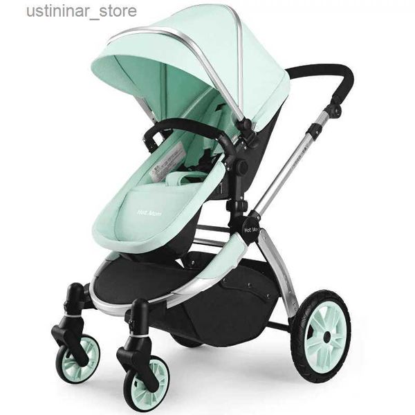 Poussettes # Nouveau luxe en cuir Pu Baby Pousquets pour bébé de qualité Baby-Grader Landscape Infant CarriageEggshell Baby Babyfolller Pram L416