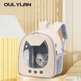 Cochecitos Oulylan, bolsa transportadora para Gato, mochila portátil transpirable para gatos, bolsa transparente para viajes al aire libre para gatos que llevan suministros para mascotas