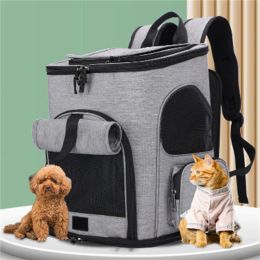 Carrollers Outdoor Cat Mesh Carrier Backpack Bolsa de mascotas transpirable para perros Bolsas portátiles portátiles Carrier para perros medianos pequeños