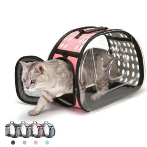 Vakbeurs Pet Carrier Bag voor katten vouwkooi opvouwbare krat handtas plastic draagtassen huisdieren benodigdheden draagbare kattendragerzak