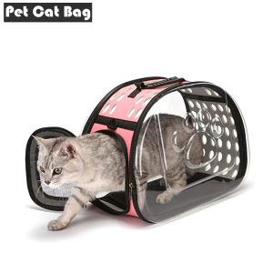 Cochecitos Paquete de transporte para perros, cápsula espacial, bolsas transparentes para gatos, jaula plegable diseñada para viajes, caminatas, suministros para mascotas al aire libre