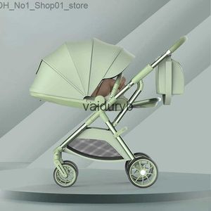 Kinderwagens# Draagbare kinderwagens Reizen Opvouwbaar Babytrolley Kinderwagenschok Hoog zicht Kan zitten of liggen Kinderwagenlicht kinderwagenvaiduryb Q231215