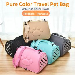 Vakbeurs Pure Color Travel Pet Bag Carrier Cat Tas Ademend Kleine Dog Outdoor Outdoor Single Shoulder Bag Pet Draag