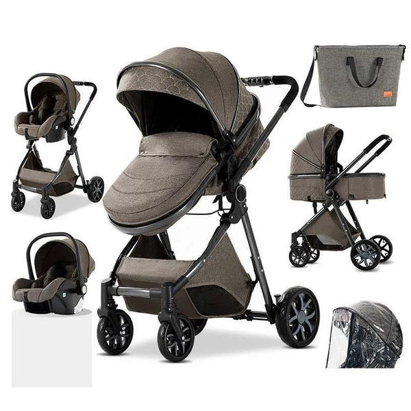 Poussettes # Royal Luxury Baby 3 en 1 Poussette High Paysage Pliant Wagen Landau Transport Portable Voitures de voyage Drop Livraison Kids Mate Ottws