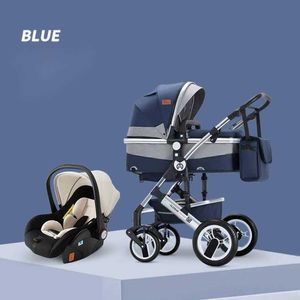 Strollers# recht kan liggen liggen in beide richtingen met schokabsorptie en vouwen hoog landschap pasgeboren baby kinderwagen Q240429