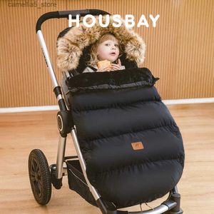 Kinderwagens # Kinderwagen Voetenzak 0-3T Winter Winddicht Waterdicht Afneembare bontkraag Warm koraalfleece Verstelbare babyslaapzak In winkelwagen Q231116