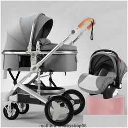 Poussettes Poussettes 2023 High Landscape Baby Poussette 3 en 1 avec siège auto et ensemble de luxe pour bébé Born Trolley Drop Delivery Kids Mat05