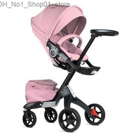 Poussettes # Poussettes # DSLAND bébé poussette 3 en 1 High Land Scape assis landau Buggy couffin pour voiture de transport née Walkers310b Q231215