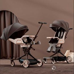 Poussettes # Voyage Pliant Asseyez-vous et allongez-vous dans les deux sens Landau Absorption des chocs quatre roues chariot accessoires pour bébé R230817