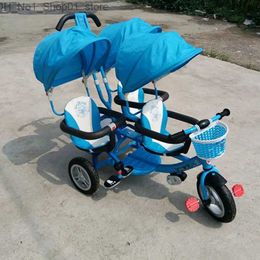 Poussettes # Triple Tricycle Nouvelle arrivée pour bébé arrivée avec parapluie trois sièges 3 chariots pour enfants Q231215