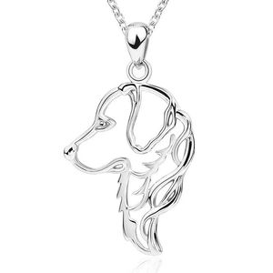 Poussette en argent Sterling 925 mignon Animal chien colliers pour animaux de compagnie pendentifs femmes mode fabrication de bijoux pour les femmes cadeau 240306