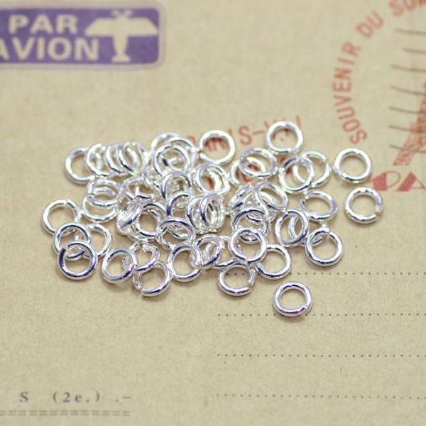Fuertes componentes para encontrar joyas DIY, anillos de salto abiertos, material de metal, material de latón plateado grueso, anillo de 5 6mm, anillo dividido, anillo de salto, 500 unids/lote