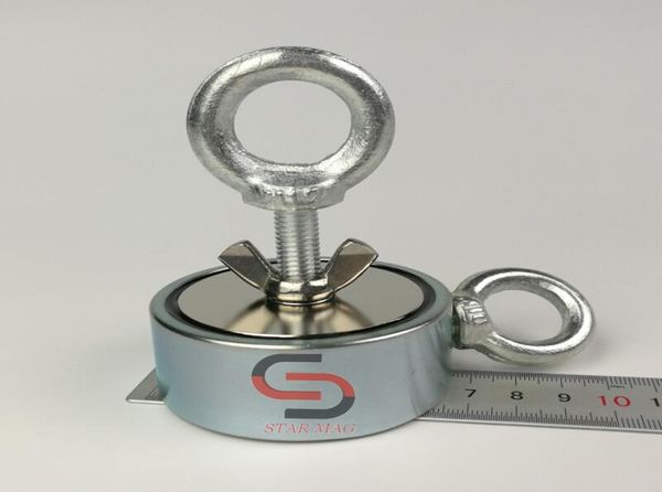 Solide Magnet de pêche en néodyme Double côté détectant l'aimant D6728 mm de récupération de la récupération de tenue de maintien magnétique 7758282