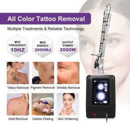 Effet fort All Color Pigment Tattoo Remove Instrument Q Switch Nd Yag Picolaser Wart Remove Freckle Acne Treatment 1320NM Black Doll Carbon Peel Machine