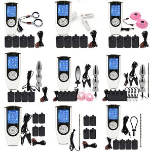 Forte sensation électrique Aanl Plug pinces à mamelon pénis anneau Stimulation électrochoc hôte thérapie corps masseur sexy jouets Kit